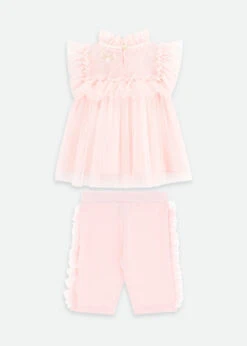 Rea Ruffle Top And Short Set Pale Pink -Angels-Face Shop Rea Set Pink Back