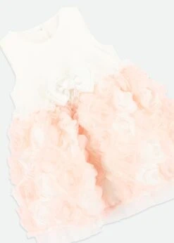 ReeRee 3D Roses Baby Dress Snowdrop/Pink -Angels-Face Shop Reeree BabyDress SnowdropPink Detail