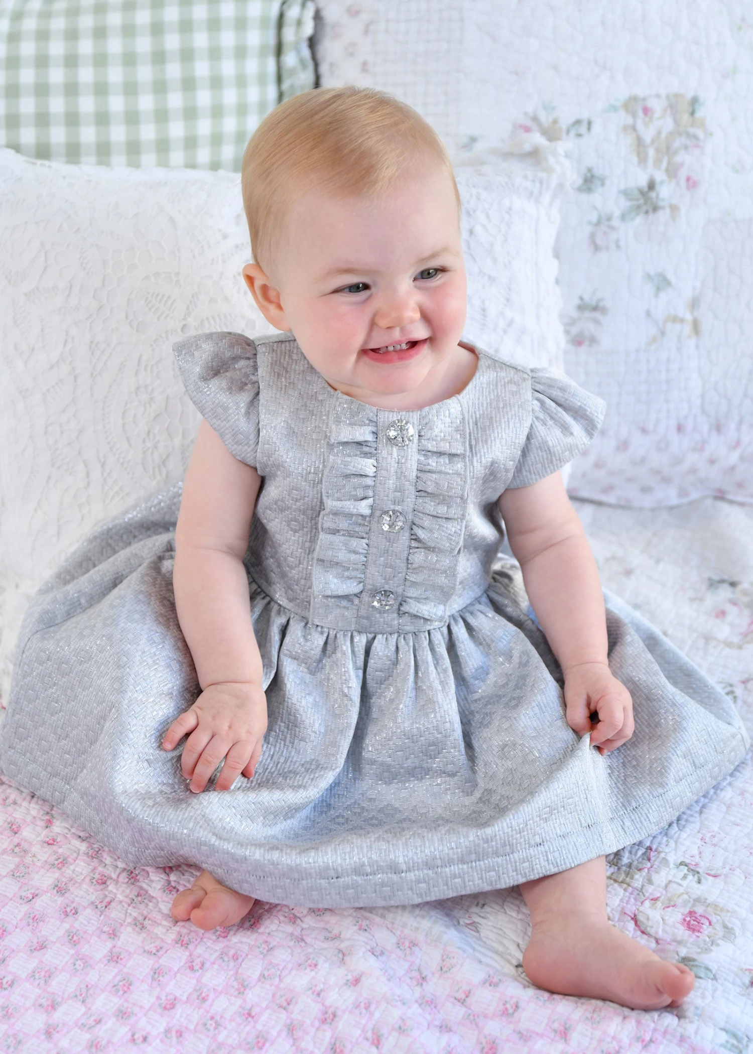 Rhiannon Baby Jacquard Dress Platinum 3 Rhiannon Baby Jacquard Dress Platinum - Image 3