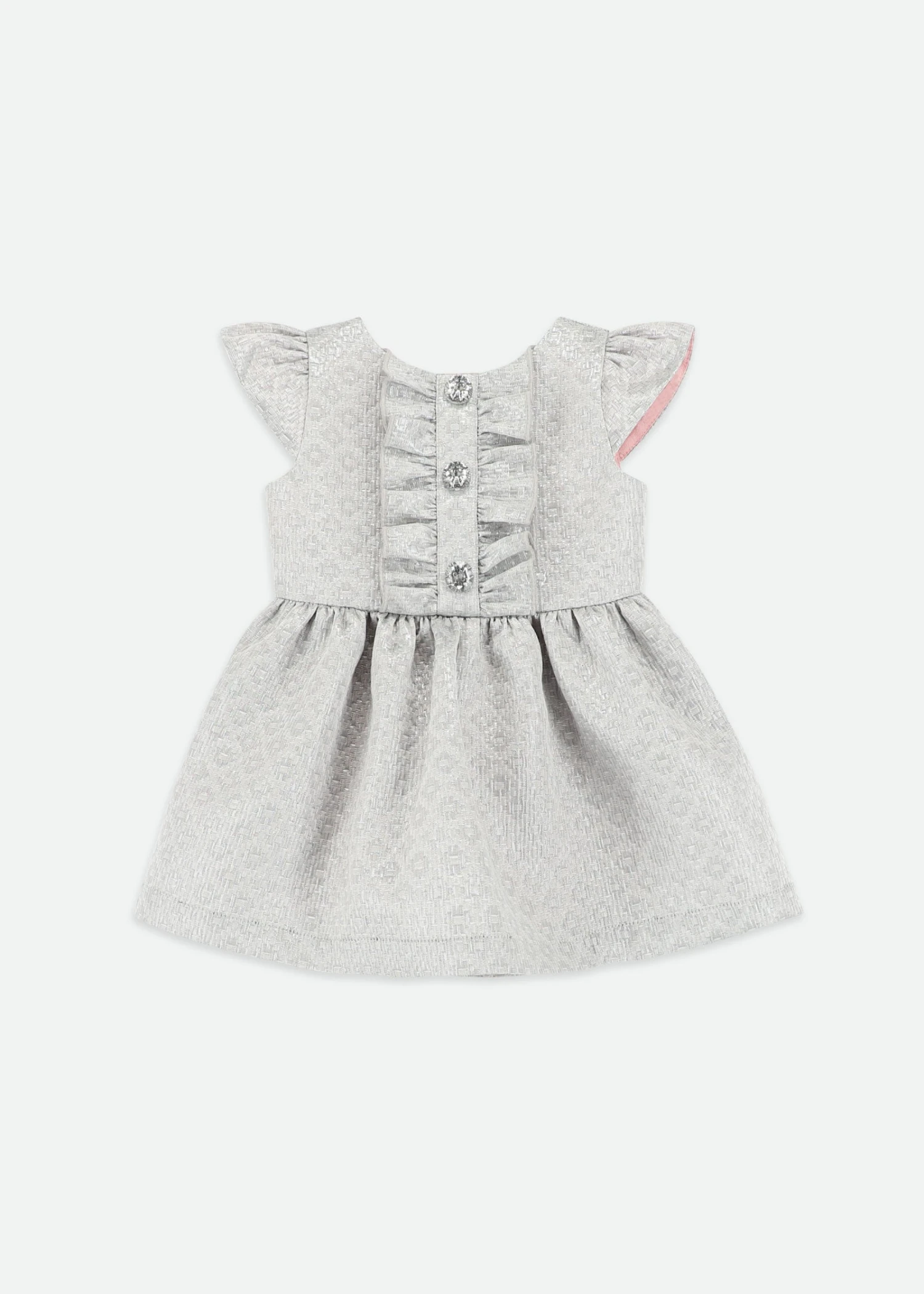 Rhiannon Baby Jacquard Dress Platinum 1 Rhiannon Baby Jacquard Dress Platinum
