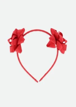 Ribbon Bow Aliceband Red