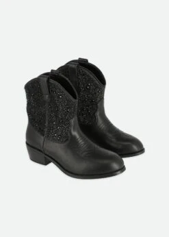 Rio Crystal Cowboy Boot Black