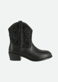 Rio Crystal Cowboy Boot Black -Angels-Face Shop Rio Boots Black Side