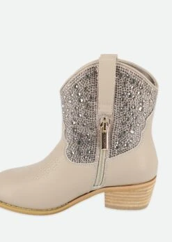 Rio Crystal Cowboy Boot Taupe -Angels-Face Shop Rio Shoe Taupe Back