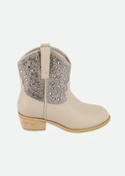 Rio Crystal Cowboy Boot Taupe -Angels-Face Shop Rio Shoe Taupe Side