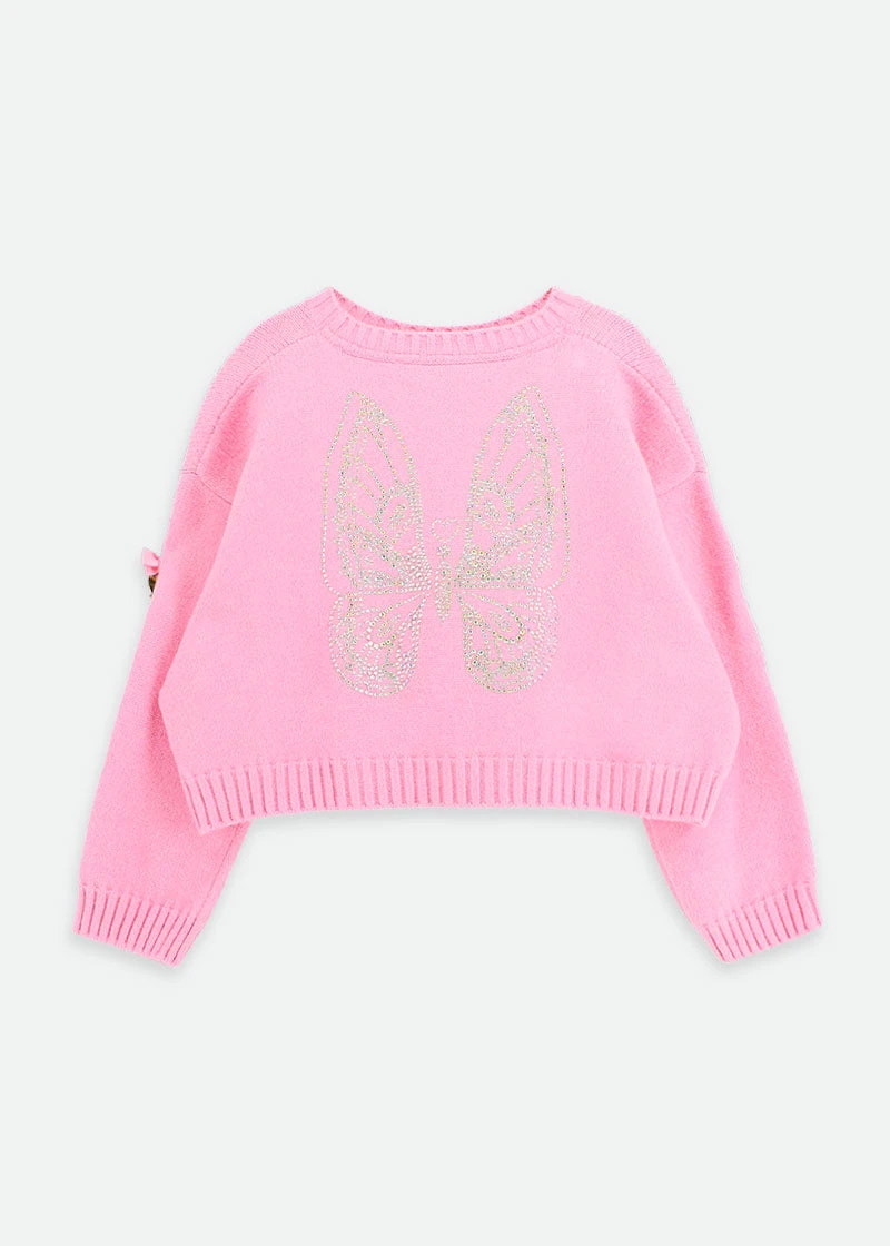 Roberta Cropped Jumper With Wings Rose 1 Roberta Cropped Jumper With Wings Rose