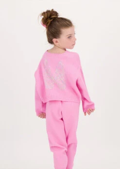 Roberta Cropped Jumper With Wings Rose 7 Roberta Cropped Jumper With Wings Rose -Angels-Face Shop Roberta Jumper Hot Pink Lifestyle 2