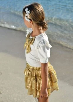 Rock Skirt Gold Metallic -Angels-Face Shop Rock Skirt Gold Campaign 1