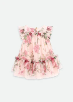 Rosebud Roses Tulle Baby Dress Pink -Angels-Face Shop Rosebud Baby Dress Pink Back