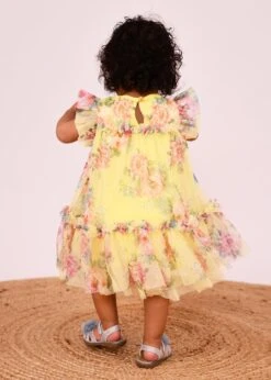Rosebud Flower Tulle Baby Dress Sherbert Yellow -Angels-Face Shop Rosebud Baby Dress Sherbert Yellow Lifestyle 5