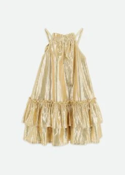 Rosemary Dress Gold Metallic 7 Rosemary Dress Gold Metallic -Angels-Face Shop Rosemary Dress Gold Back