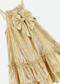 Rosemary Dress Gold Metallic 6 Rosemary Dress Gold Metallic -Angels-Face Shop Rosemary Dress Gold Detail