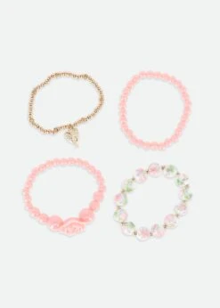 Rose Bracelet Set Peach