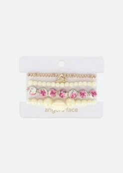 Rose Bracelet Set Vanilla -Angels-Face Shop Roses Bracelet Vanilla Front