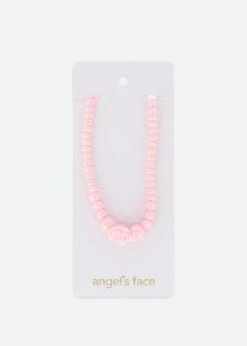 Rose Necklace Pink -Angels-Face Shop Roses Necklace Pink Card