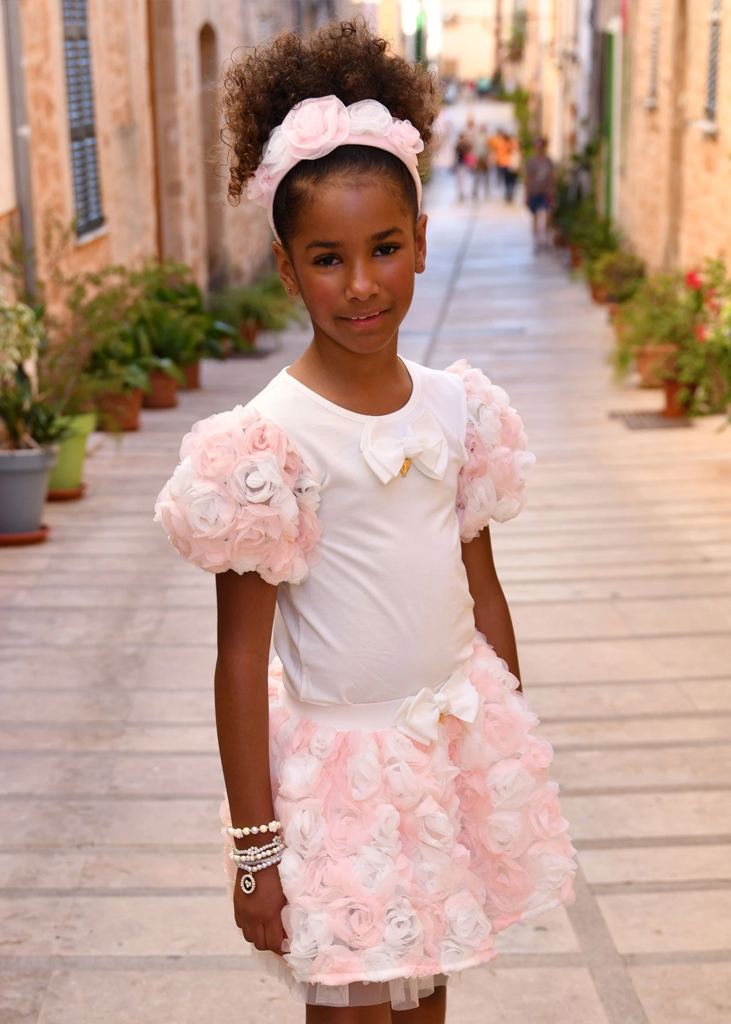 Roses Top And Skirt Set Snowdrop/Pink 2 Roses Top And Skirt Set Snowdrop/Pink - Image 2