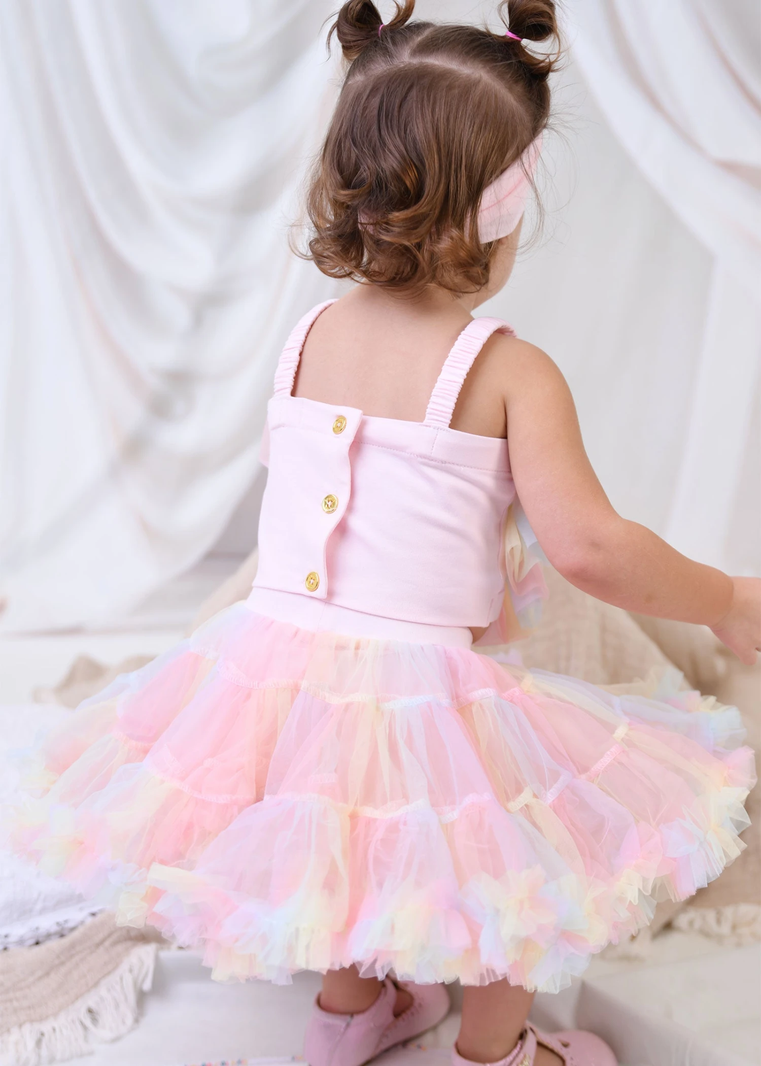 Kitty Baby Tutu Skirt Rainbow 3 Kitty Baby Tutu Skirt Rainbow - Image 3