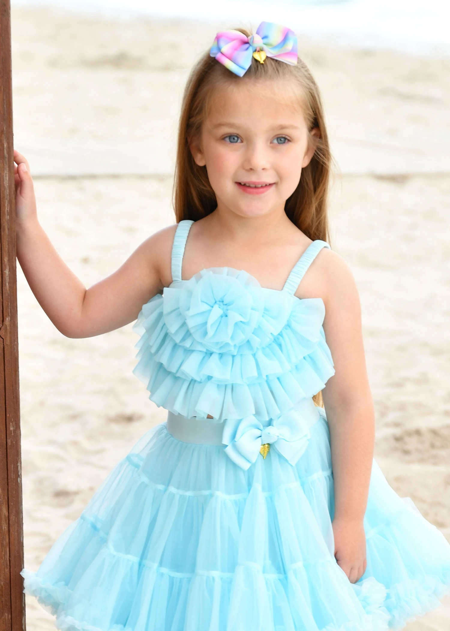 Rosetta Tulle Top Aqua 2 Rosetta Tulle Top Aqua - Image 2