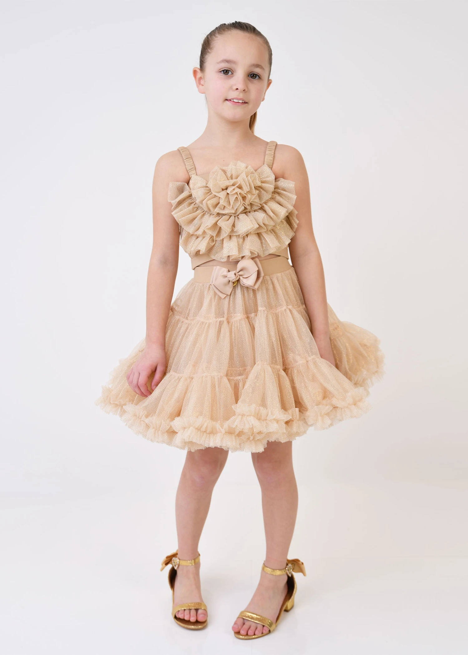 Rosetta Tulle Top Sand Sparkle 2 Rosetta Tulle Top Sand Sparkle - Image 2