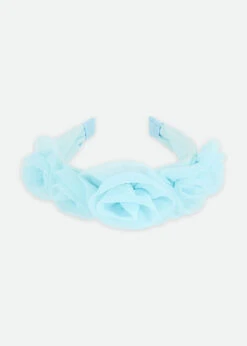 Rosie Tulle Aliceband Aqua -Angels-Face Shop Rosie Headband Aqua Front2