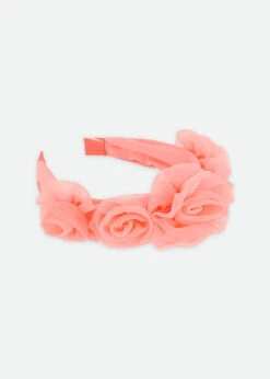 Rosie Tulle Aliceband Coral -Angels-Face Shop Rosie Headband Coral Side