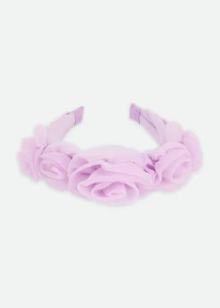 Rosie Tulle Aliceband Lilac -Angels-Face Shop Rosie Headband Lilac Front2
