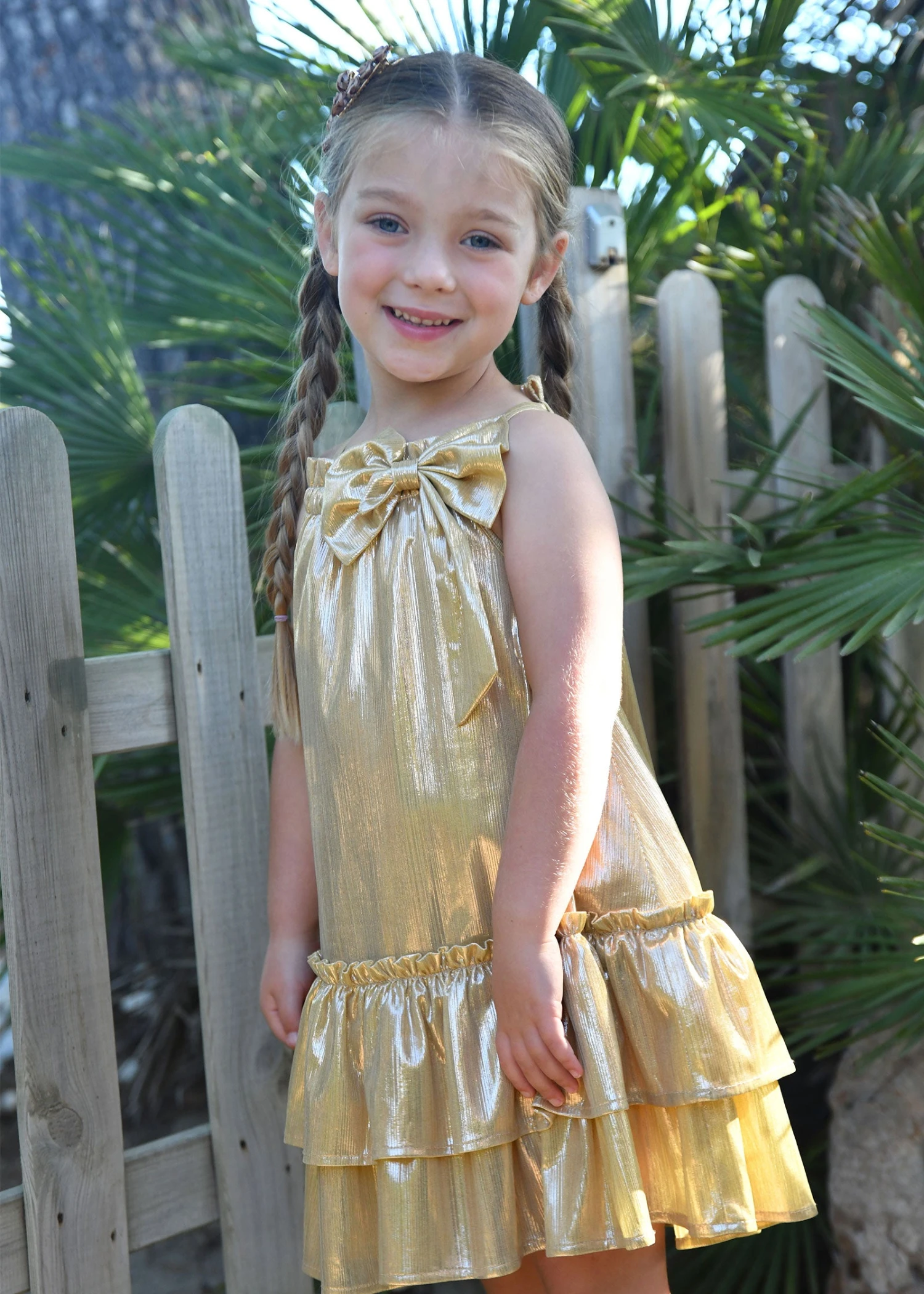 Rosemary Dress Gold Metallic 2 Rosemary Dress Gold Metallic - Image 2