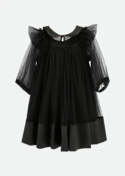 Roz Spotted Tulle Dress Black -Angels-Face Shop Roz Dress Black Back