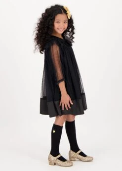 Roz Spotted Tulle Dress Black -Angels-Face Shop Roz Dress Black Lifestyle 1