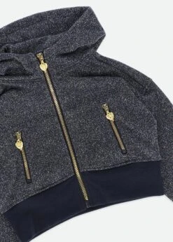 Samira Glitter Sweat Hoodie Navy -Angels-Face Shop Samira Hoodie Navy Detail