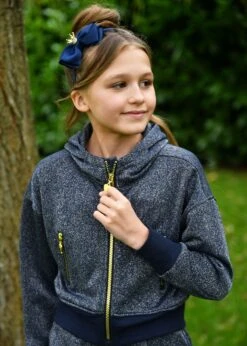 Samira Glitter Sweat Hoodie Navy -Angels-Face Shop Samira Hoddie Navy Campaign 1
