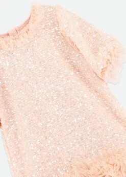 Sasha Sequin Dress Blush Pink -Angels-Face Shop Sasha Dress Blush Detail