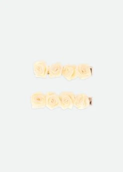 Satin Roses Hair Clip Vanilla