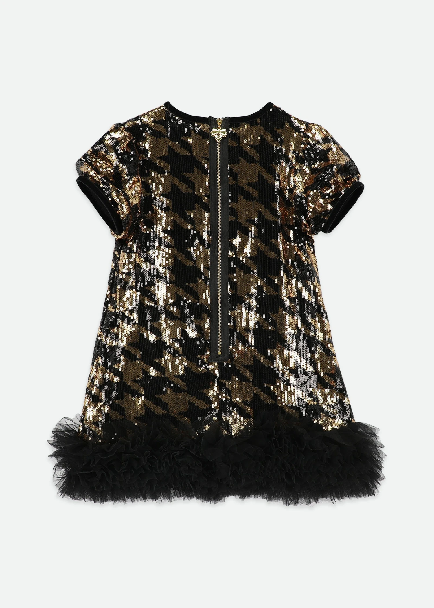 Shalini Houndstooth Sequin Dress Black/Gold 6 Shalini Houndstooth Sequin Dress Black/Gold - Image 6