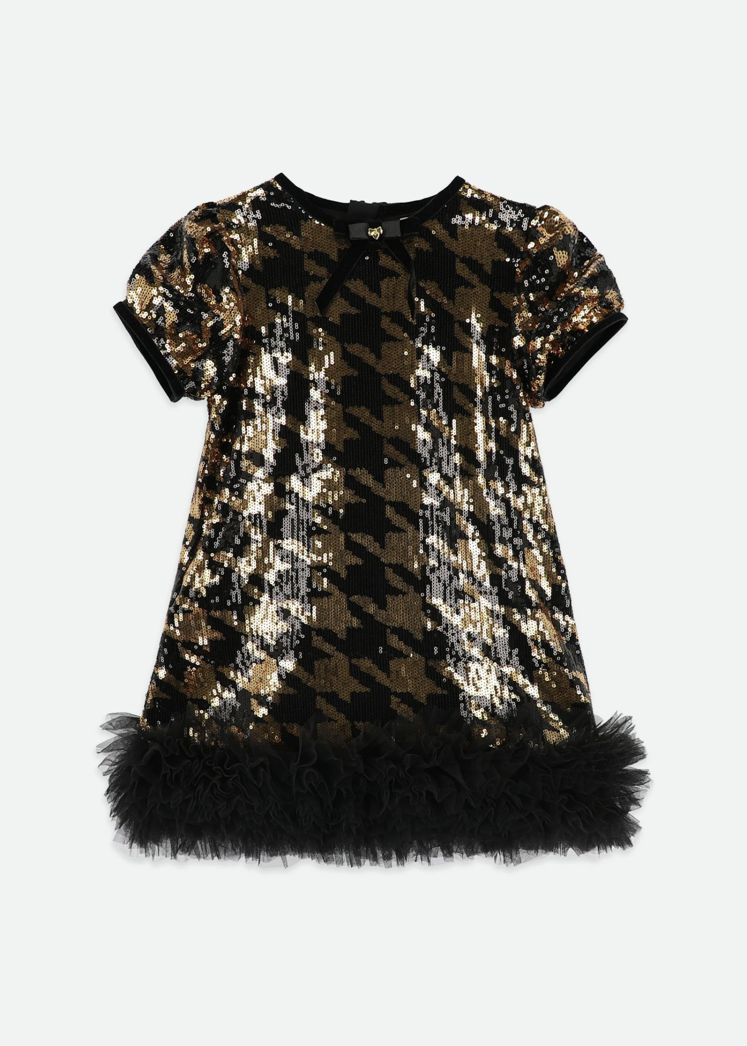 Shalini Houndstooth Sequin Dress Black/Gold 1 Shalini Houndstooth Sequin Dress Black/Gold