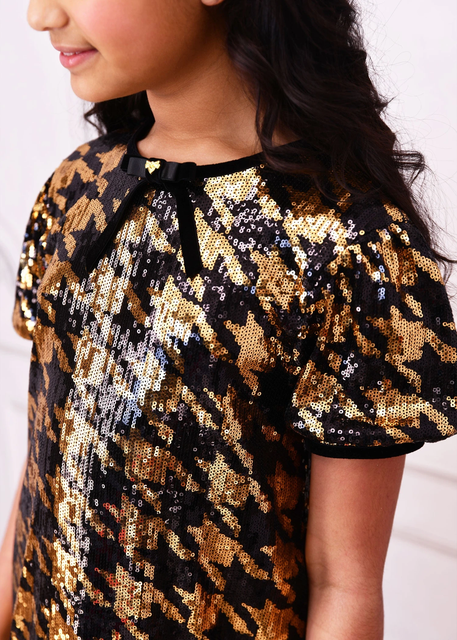 Shalini Houndstooth Sequin Dress Black/Gold 4 Shalini Houndstooth Sequin Dress Black/Gold - Image 4