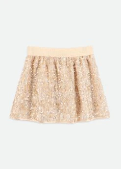 Sinead Sequin Skirt Caramel -Angels-Face Shop Sinead Skirt Gold Back