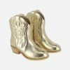 Soraya Metallic Cowboy Boot Gold