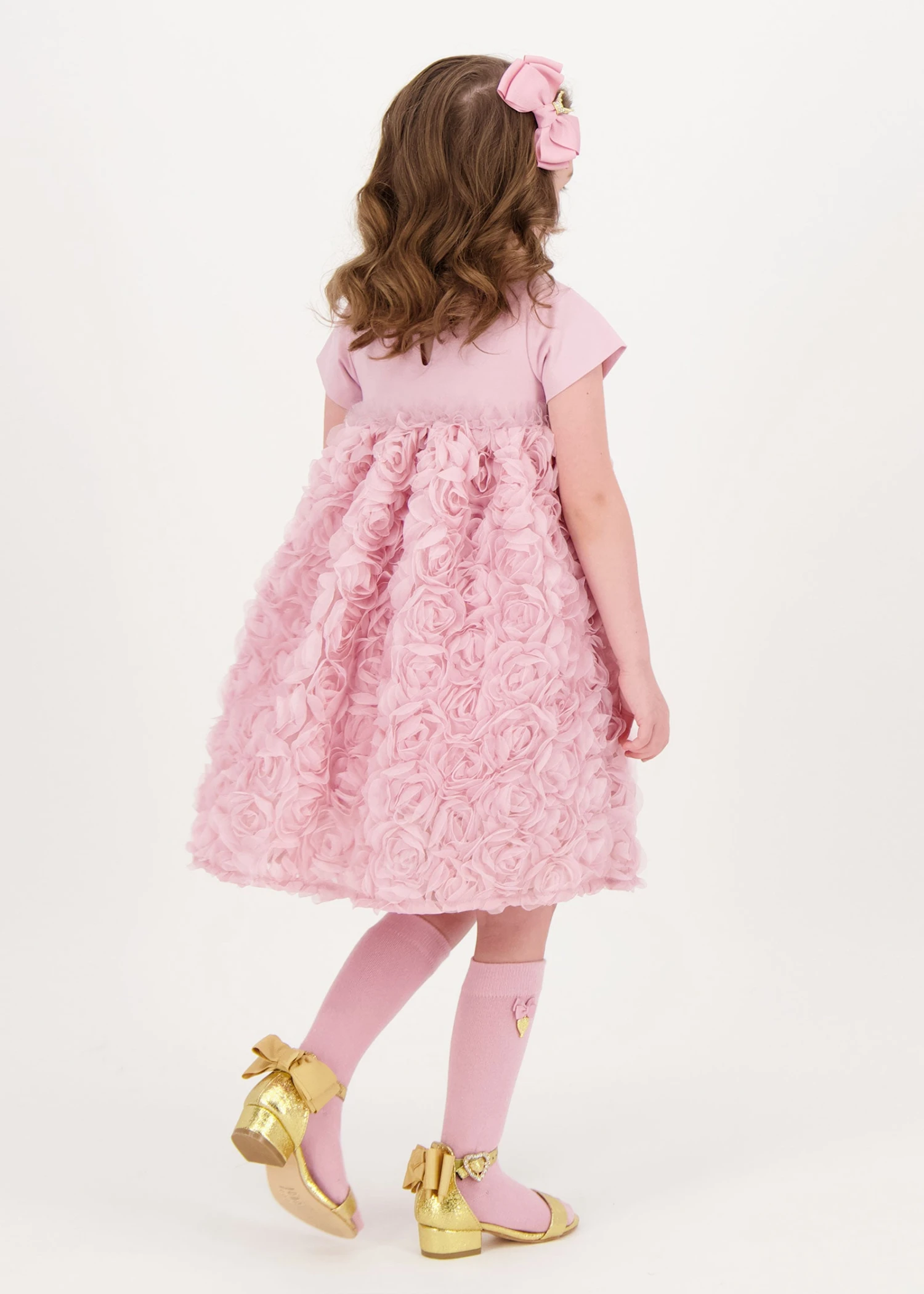 Talia 3D Roses Dress Tea Rose 4 Talia 3D Roses Dress Tea Rose - Image 4