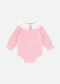 Tara Pleated Collar Babygrow Tea Rose 7 Tara Pleated Collar Babygrow Tea Rose -Angels-Face Shop Tara Babygrow Tearose Back
