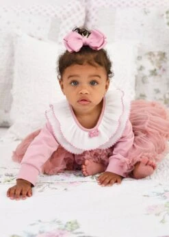 Tara Pleated Collar Babygrow Tea Rose 6 Tara Pleated Collar Babygrow Tea Rose -Angels-Face Shop Tara Babygrow Tea Rose Lifestyle