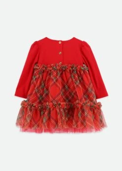 Tavia Baby Tartan Dress Red -Angels-Face Shop Tavia Dress Baby Red Back