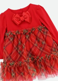 Tavia Baby Tartan Dress Red -Angels-Face Shop Tavia Dress Baby Red Detail