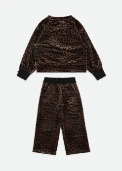Teskey Leopard Top And Trouser Set Black -Angels-Face Shop Teskey Tracksuit Black Back