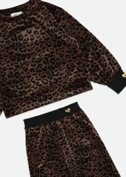 Teskey Leopard Top And Trouser Set Black -Angels-Face Shop Teskey Tracksuit Black Detail