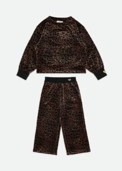 Teskey Leopard Top And Trouser Set Black