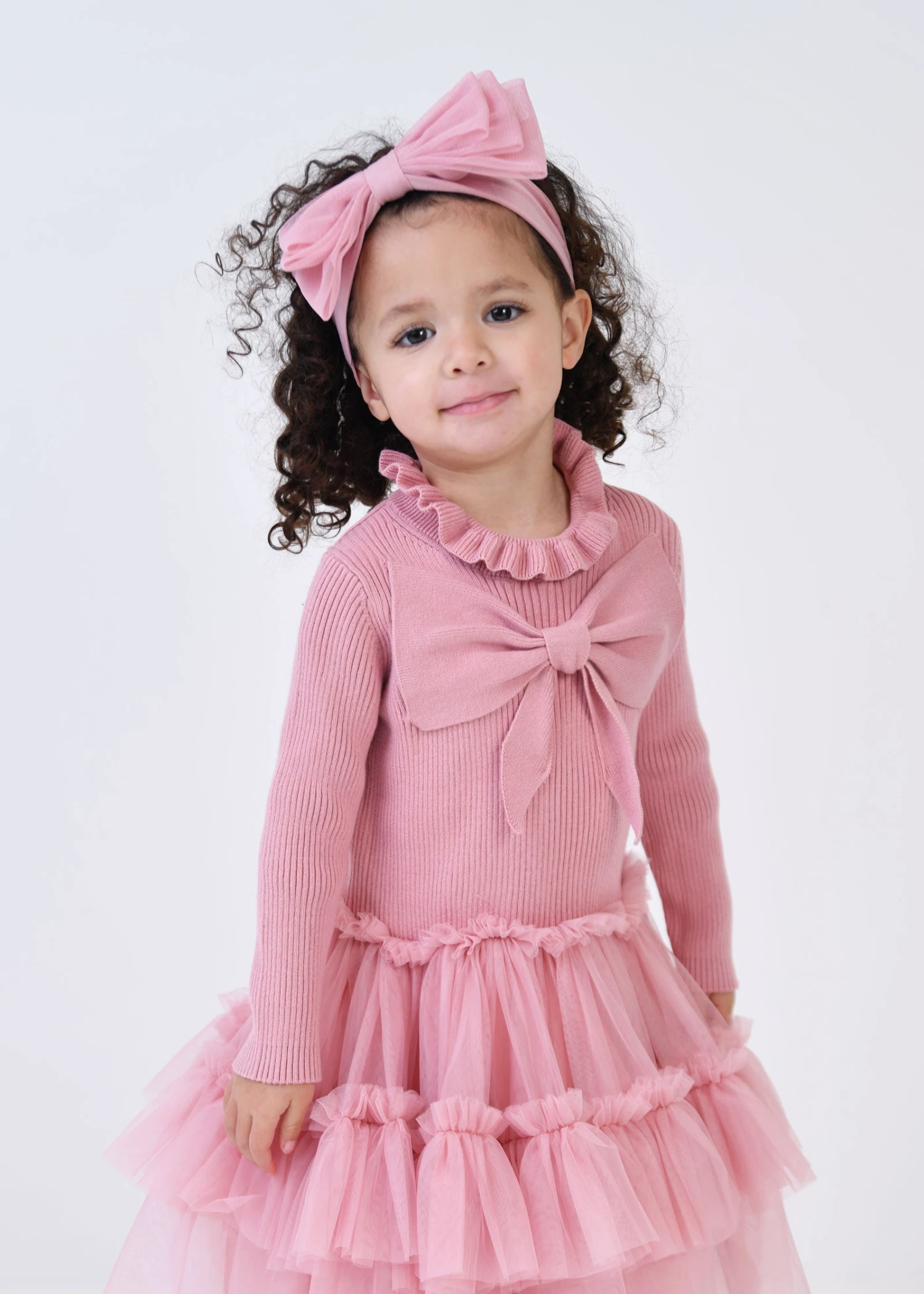 Tiff Tulle Baby Headband Tea Rose 2 Tiff Tulle Baby Headband Tea Rose - Image 2