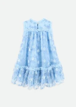 Tilly Sequin Flower Tulle Dress Pale Blue -Angels-Face Shop Tilly Dress Blue Back