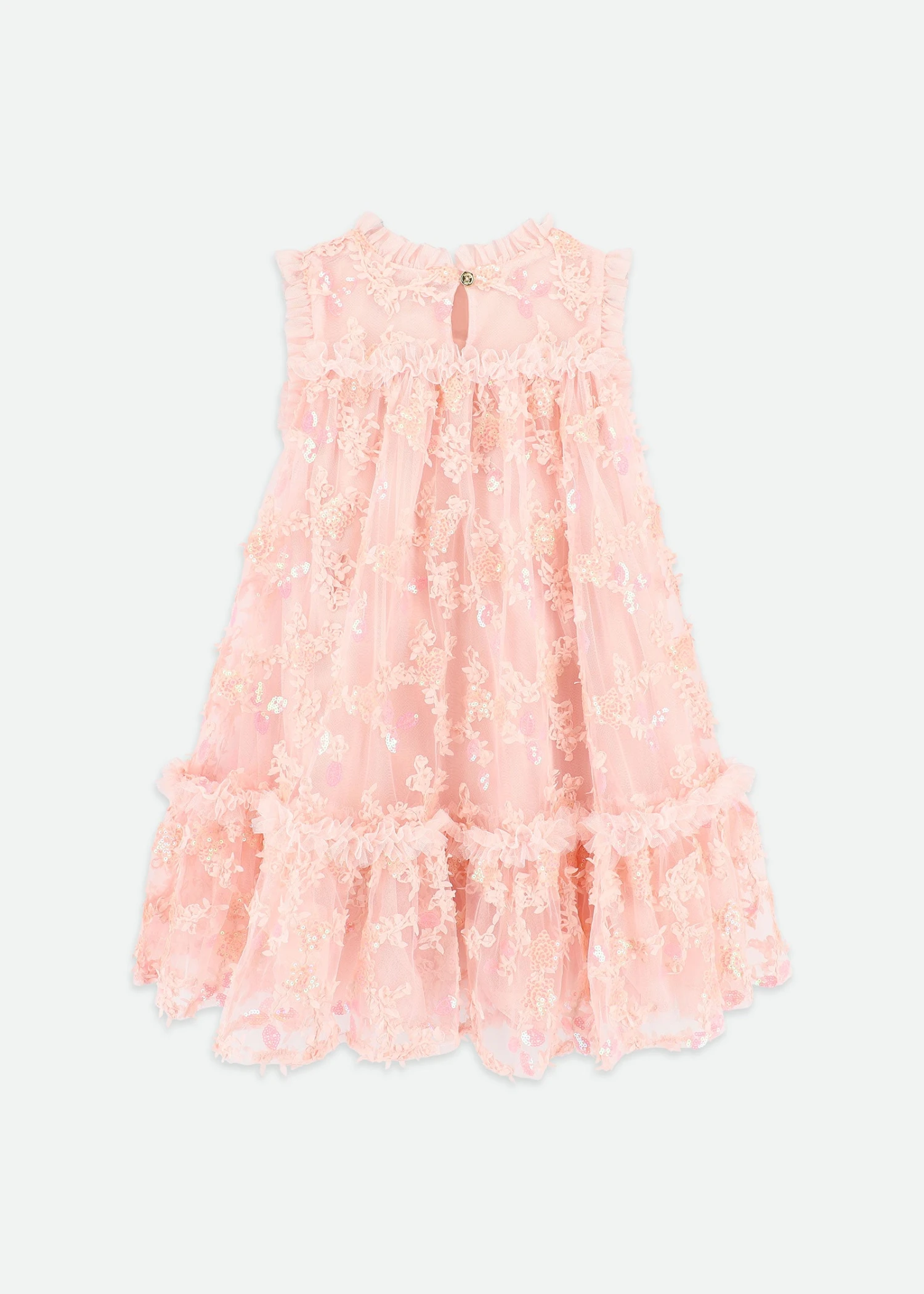 Tilly Sequin Flower Tulle Dress Pale Pink 7 Tilly Sequin Flower Tulle Dress Pale Pink - Image 7