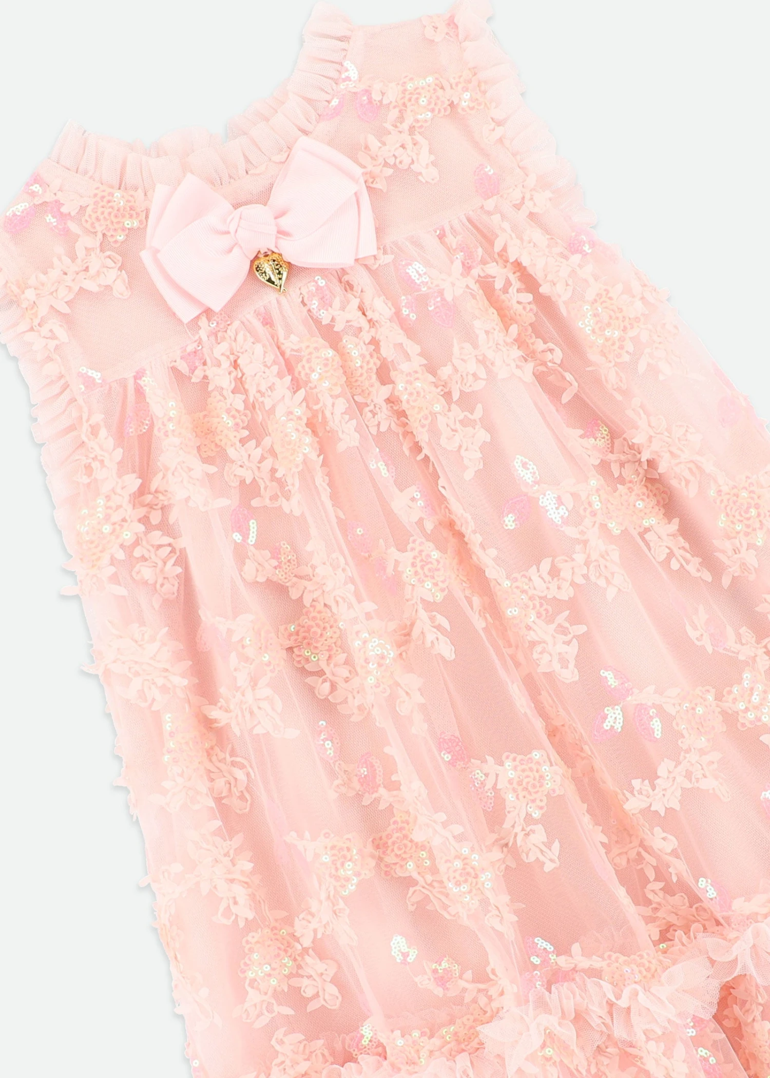 Tilly Sequin Flower Tulle Dress Pale Pink 6 Tilly Sequin Flower Tulle Dress Pale Pink - Image 6